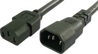 Lynn Electronics C13C1415A-5F IEC 60320-C13 to 60320-C14 15A/250V 14AWG/3C SJT 5-Feet Power Cord,  Black, 2-Pack
