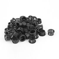 uxcell 50pcs 16mm Mounted Dia Snap in Cable Bushing Grommet Protector Black