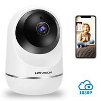 HISVISION Wireless 1080P IP Camera, WiFi Home Security Surveillance HD Camera Activity Detection Alert,Motion Tracking Baby/Pet Monitor Nanny Cam, Night Vision/Two-Way Audio with SD Card Slot & Cloud