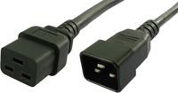 Lynn Electronics C19C2020A-3F IEC 60320-C20 to IEC 60320-C19 20A/250V 12AWG/3C SJT 3-Feet Power Cord, Black