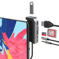 TiMOVO USB C Hub for iPad Pro, 6-In-1 Type-C Adapter with USB-C PD Charging, USB 3.0 (5Gb/s), 4K HDMI, 3.5mm Headphone and SD/Micro Card Readers for iPad Pro 2018/MacBook/Surface Go & More, Space Gray