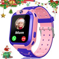 MiKin Kids Smart Watch for Girls Boys GPS Tracker Smartwatch Phone with Two Way Call SOS Alarm Clock Voice Message Math Game Front Camera 1.44" Touch Screen Gizmo Watches