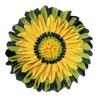 JWH 3D Sunflower Accent Pillow Handmade Round Cushion Decorative Pillowcase with Pillow Insert Home Office Chair Bed Living Room Decor Gift 18 Inch / 45 cm Velvet Ombre Green