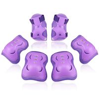 BOSONER Kids/Youth Knee Pad Elbow Pads Guards Protective Gear Set for Rollerblade Roller Skates Cycling BMX Bike Skateboard Inline Skatings Scooter Riding Sports (Purple, Medium(9-15 Years))
