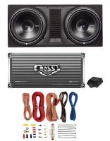 Rockford Fosgate P3-2X12 12" 2400W Dual Subwoofer + Box + 2000W Amp + Amp Kit