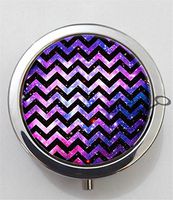 BlackKey Chevron Pattern 3-Compartment Decorative Pocket Gift Box Case Organizer for Pill, Color 1 -2088