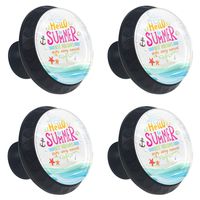 Idealiy Beach Hello Summer Door Drawer Pull Handle Furniture Decoration for Kitchen Cabinet Dressing Table