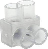 Burndy BIT350 Unitap Clear Insulated Multiple Tap Connector, 10-350 AWG/kcmil Wire Range, 2.32" Width, 2.22" Length, 2.5" Height