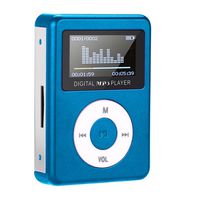 GBSELL USB Mini MP3 Player Stereo LCD Screen Support 2/4/8/16GB/32GB Micro SD/TF Card (Blue)