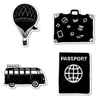 Travel Jetsetter Sticker Pack Vagabond Stickers - 4 Pack - Sticker Vinyl Decal - Laptop, Phone, Tablet Vinyl Decal Sticker (4 Pack) S172448