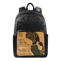 Pfrewn American African Women Art Backpack Bookbags Daypack Waterproof, Summer Floral Computer Laptop Backpack Shoulder Bag Purse Travel Sports Casual Extra for Men Women