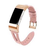 Fundro Leather Replacement Bands Compatible with Fitbit Charge 2, Classic Genuine Leather Wristbands, Large Small