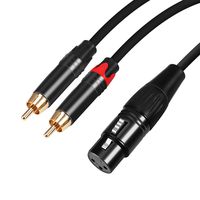 XLR Female to Dual RCA Y Splitter Patch Cable, Devinal Unbalanced 2 Phono Plug to 1 Female XLR Y-Cable, Interconnect Duplicator Lead Cord Heavy Duty Baking Paint 6 feet