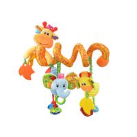 VX-star Baby Pram Crib Ornament Hangings Yellow Cute Little Deer Shape Design Spiral Plush Toys Stroller and Travel Activity Toy