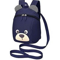 Baby Toddler Anti-lost Nursery Cute Bear Backpack Book Bag With Safety Reins Belt for Boys Girls (Deep-blue)