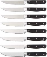 AmazonBasics Premium 8-Piece Kitchen Steak Knife Set, Black
