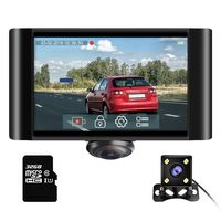 AKASO 360 Degree Dash Camera for Cars - 2K Full View Dual Dash Cam Front and Rear Car DVR Dashboard Recorder with 5 Inch Touch Screen G-Sensor Parking Monitor Loop Recording 32GB Card Included (P4)