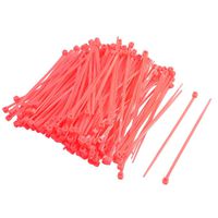 Uxcell Nylon Adjustable Selflock Cable Tie, 2.5x100mm, 300pcs, Watermelon Red