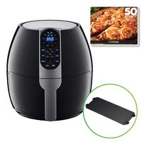 GoWISE USA GW22958 5-Quart Air Fryer with 8 Cook Presets + Recipe Book, Black, 5.0-Qt