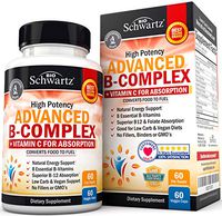 High Potency B Complex Vitamins with All 8 B Vitamins - B1, B2, B3, B5, B6, B7, B9, B12, Plus Folic Acid & Vitamin C for Maximum Absorption - for Immune System, Metabolism, Energy Support