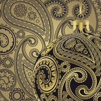 Christmas Paper Cocktail Napkins 2 X 20pcs 10"x10" Elegant Glass Ball Black and Gold