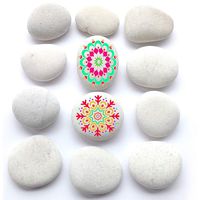 BigOtters Painting Rocks, 12 Rocks 2-3 inches Painting Kindness Rocks Mandala Painting Favors, About 3.7 pounds
