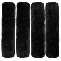 Forala 4pcs/Pack Car Seatbelt Pads Soft Faux Wool Plush Shoulder Strap Belt Covers Harness Protector for Cars/Bags/Cameras/Warm Winter Stress Relax for Your Neck (Black)