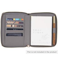 Planner Cover for Hobonichi Techo, Midori MD, Stalogy A6 Notebooks - Moterm Zippered Genuine Leather Notebooks Cover with Pen Loop, with Card Slots and Pockets (A6, Grey)