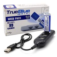 The perseids True Blue Mini Weed Pack USB Flash Drives 64GB Game Memory Stick with 4-Port Hub for Playstation Classic - Includes 99 Games (Weed Pack)