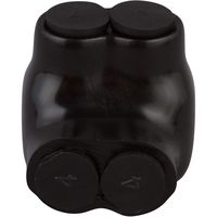 Morris Products Black Insulated 2 Conductor Connector - 2/0-6 Wire Range, 3/16 Allen Hex - 1.69"L x 1.80"W x 1.93"H - Single Side Entry - Pre-Filled, Easy Entry, Rubber Vinyl Coating, 600 Volt