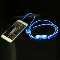 3.5mm Stereo Wired Earphone LED Luminous Glow-in-The-Dark Headphone Headset Earphone Earbuds for Phones, Speakers, Tablets, PC (Blue)