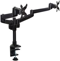 Mount-it! Dual Monitor Desk Mount Swivel Arm, Quick Connect with Combo Grommet and Clamp Base (MI-43111-BLK)
