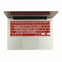 TOP CASE - Bold Series Silicone Keyboard Cover Skin Compatible with MacBook 13" Unibody/Old Generation MacBook Pro 13" 15" 17" with or Without Retina/Wireless Keyboard - Red