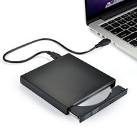 External CD Drive,Ploveyy USB 2.0 External DVD-Reader with CD-RW Burner Drive Drive For Windows 2000/XP/Vista/Win 7/Win 8/Win 10 Notebook PC Desktop Computer,Plug and Play (Black)