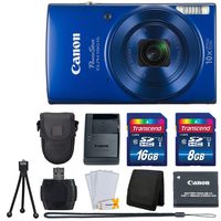 Canon PowerShot ELPH 190 is Digital Camera (Blue) with 10x Optical Zoom Great Value Bundle!!