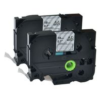 GREENCYCLE 2PK Adhesive White on Clear Label Tape Compatible for Brother TZE-145 TZe145 TZ145 3/4 Inch for PT-P700 Labeling Maker(2 Pack,TZ-145)