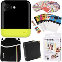 Polaroid POP Instant Camera (Yellow) Gift Bundle + + Zink Paper (20 Sheets) + Pouch + 100 Sticker Border Frames + Hanging Frames + Album