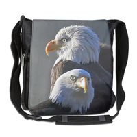 Men Wowen Outdoor Messenger Bag Eagles School Bag Crossbody Shoulder Bag-Black