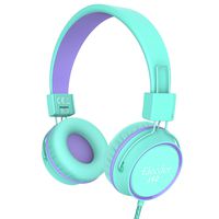 Elecder i42 Kids Headphones, Safe Volume Limited 85dB, Foldable Adjustable On Ear Headphones, 3.5mm Jack Compatible with iPad, Cellphones, Computer, MP3/4 Kindle Tablet Airplane School (Green/Purple)