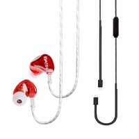 BASN Tempos Pro Ear Monitor Headphone with Dual Driver 2 Pin Connector Basic Cable and Headset Replacment Cable Universal Earphone for On Stage and Road