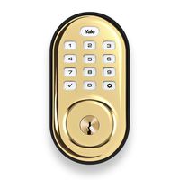 Yale Security Yale Assure Lock Push Button Deadbolt with ZigBee in Polished Brass (YRD216HA2605)