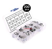 Ltvystore 200PCS 10Value (1N4001~1N5819) Diode Assorted Assortment Kit Set with Clear Box (Lable Diode)
