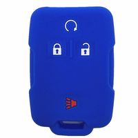 Ezzy Auto Blue Silicone Rubber Key Fob Case Key Cover Keyless Remote Jacket Skin Protector fit for Chevrolet Silverado Colorado GMC Sierra Yukon Cadillac