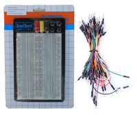 Tektrum Externally Powered Solderless 1660 Tie-Points Experiment Plug-in Breadboard with Aluminum Back Plate + Jumper Wires for Proto-Typing Circuit/Arduino - Build Circuit Without Soldering