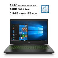 HP 2019 Pavilion 15.6 inch FHD IPS Gaming Laptop (Intel Quad Core i5-8300H up to 4.0 GHz, 16GB RAM, 512GB SSD + 1TB HDD, Nvidia GTX 1050 Ti, Backlit Keyboard, WiFi, Bluetooth, HDMI, Win10) (Renewed)