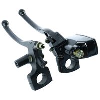 YAETEK Left Right Black 1" Handlebar Master Cylinder Reservoir Brake Lever Front Chrome Hydraulic Brake Master Cylinder for Honda Kawasaki Suzuki Yamaha