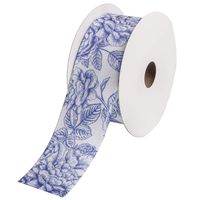 Cotton Ribbon 1-1/2 inch (38 mm) x 10 Yards. Decorative for DIY Crafts and Gift Wrapping - Special Flower Pattern(Flower 02)