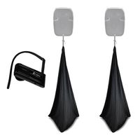 2x Pyle Pro PSCRIM3B Scrim For DJ Speaker And Light Tripod Stands, Black, 3 Sided Cover Design, Universal Mountable & Compatibility - BONUS - Cobra CBTH4 Sport In Ear Bluetooth Headset