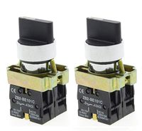 YXQ 2Pcs 2NO 3-Position Rotary Selector Switch 22mm Latching 4 Screw Terminals 10A 600V ZB2-BE101C