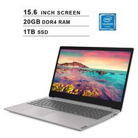 Lenovo Ideapad S145 Newest 15.6-Inch Premium Laptop - Intel Celeron 4205U 1.8GHz, Intel UHD 610, 20GB DDR4 RAM, 1TB M.2 SSD, WiFi, Bluetooth, HDMI, Dolby Audio, Windows 10 Home, Silver
